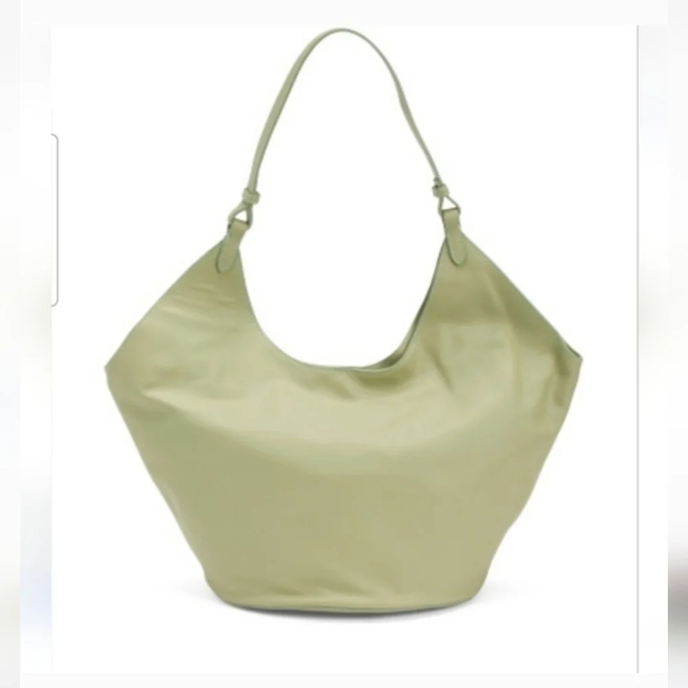 VIOLA CASTELLANI Made ln Italy Leather Hobo With Oval Bottom.Sage. NWT